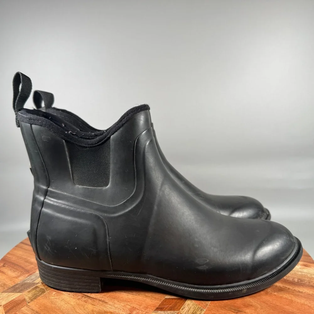 The Muck Boot Company Womens Black Chelsea Rain Boots Size 8 Waterproof Slip On